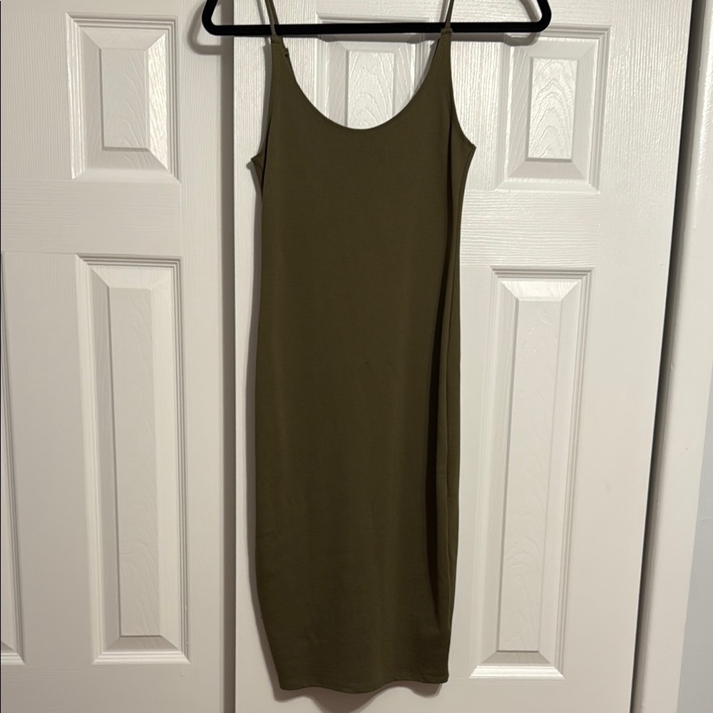 Olive Green Tank  Dress
